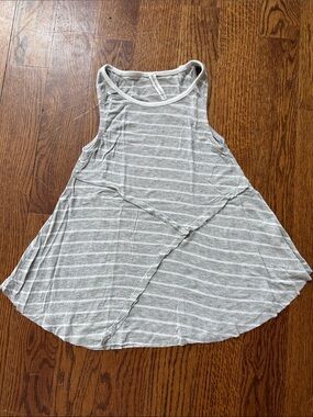 Pink Lemonade Gray Striped seamed swing  tank Top